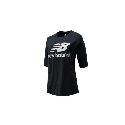 New Balance Essentials Stacked Logo Tee - Black - Short Sleeve T-Shirt