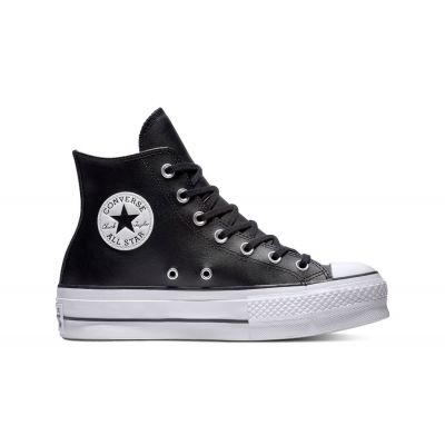 Converse Chuck Taylor All Star Platform Leather High-Top - Black - Sneakers