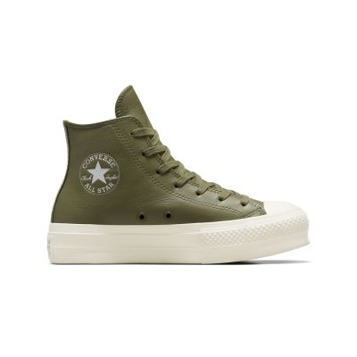 Converse Chuck Taylor All Star Lift Platform Leather  - Green - Sneakers