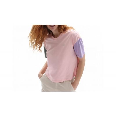 Vans WM Relaxed Boxy ColorBlock Powder PinkTyme - Pink - Short Sleeve T-Shirt