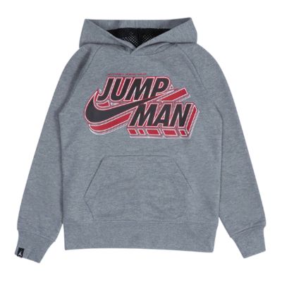 Jordan Jumpman x Nike Stacked Pullover Boys Hoodie Carbon Heather - Grey - Hoodie