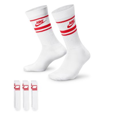 Nike Sportswear Dri-FIT Everyday Essential Crew 3-Pack Socks White University Red - White - Socks