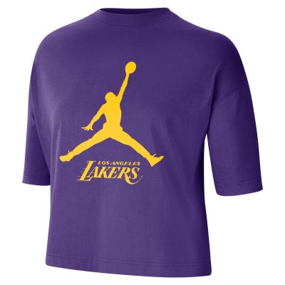 Jordan NBA Los Angeles Lakers Essential Boxy Wmns Tee Field Purple - Purple - Short Sleeve T-Shirt