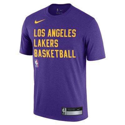 Nike NBA Dri-FIT Los Angeles Lakers Training Tee - Purple - Short Sleeve T-Shirt