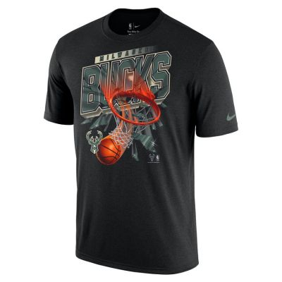 Nike NBA Milwaukee Bucks Courtside Tee - Black - Short Sleeve T-Shirt