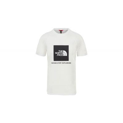The North Face M Raglan Red Box Tee - White - Short Sleeve T-Shirt