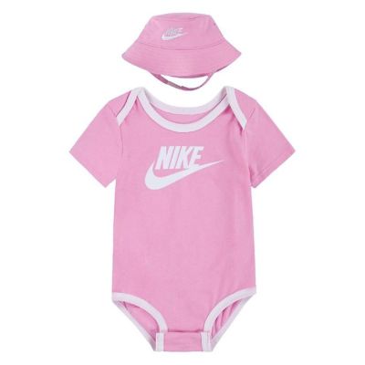 Nike Infant Core Bucket Hat & Bodysuit 2pc Set Pink - Pink - set