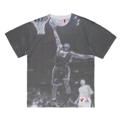 Mitchell & Ness NBA Dwyane Wade Above The Rim Sublimated S/S Tee - Grey - Short Sleeve T-Shirt