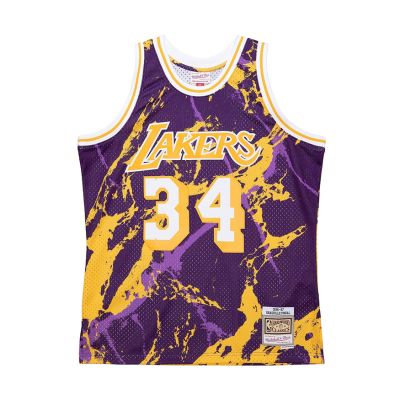 Mitchell & Ness NBA Los Angeles Lakers Shaquille O'Neal Team Marble Swingman Jersey - Purple - Jersey